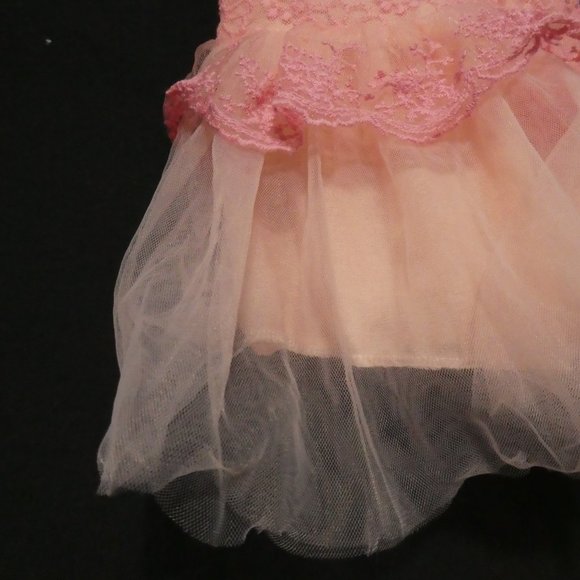 Pink lace dress, toddler girl, xs, single pink button back fastened - Picture 9 of 12